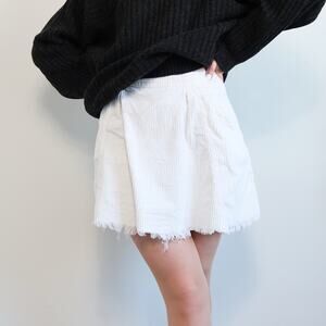 Free People Boho White Corduroy Mini Skirt Size 6